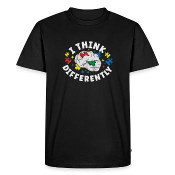 Sensibilisation à l’autisme Maladie autistique Poison autistique - T-shirt Premium bio Homme - noir - Devant - Nico (187cm)