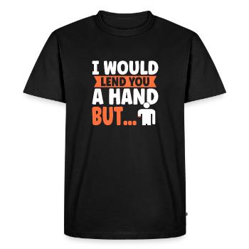 Amputation de l’amputation du bras de la main requise - T-shirt Premium bio Homme - noir - Devant - Nico (187cm)