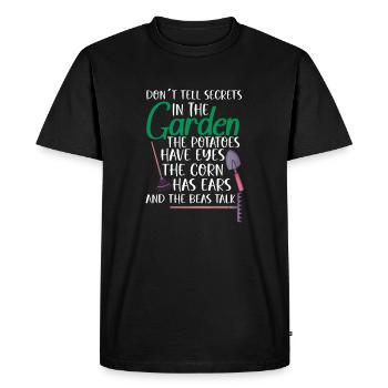 Gardening Plants Gardener Plantation Nature Gift - Men's Premium Organic T-Shirt - black - Front - Nico (187cm)