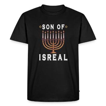 Juif israélite Héritage israélite Juif Israël Juif - T-shirt Premium bio Homme - noir - Devant - Nico (187cm)