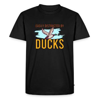 Chasse au canard Chasseur de canards Chasse aux oiseaux - T-shirt Premium bio Homme - noir - Devant - Nico (187cm)