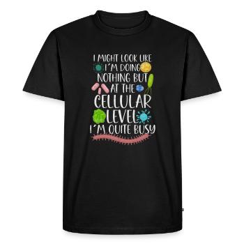 Microbiologiste Laboratoire de microbiologie Staphylocoque Biologie - T-shirt Premium bio Homme - noir - Devant - Nico (187cm)