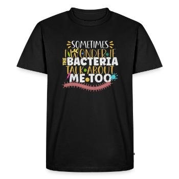 Microbiologiste Laboratoire de microbiologie Staphylocoque Biologie - T-shirt Premium bio Homme - noir - Devant - Nico (187cm)