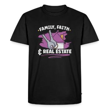 Agent immobilier Immobilier Accueil Clôture Investisseur - T-shirt Premium bio Homme - noir - Devant - Nico (187cm)