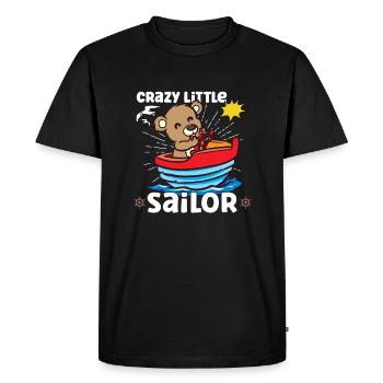 Voilier Voilier Bateau Kid Enfant Yacht Bateau - T-shirt Premium bio Homme - noir - Devant - Nico (187cm)