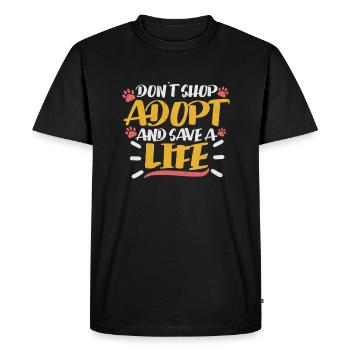SAUVETAGE DE CHIEN DROITS DES ANIMAUX SAUVETAGE ADOPTION DE CHIENS DE SAUVETAGE - T-shirt Premium bio Homme - noir - Devant - Nico (187cm)