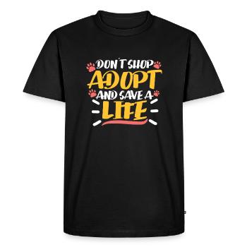 SAUVETAGE DE CHIEN DROITS DES ANIMAUX SAUVETAGE ADOPTION DE CHIENS DE SAUVETAGE - T-shirt Premium bio Homme - noir - Devant - Nico (187cm)