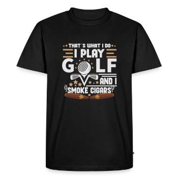 Joueur de golf Golfeur Golf Golf Cart Golf Maman - T-shirt Premium bio Homme - noir - Devant - Nico (187cm)
