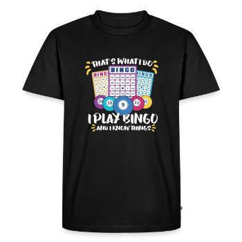 Bingo Card Game Grandma Bingo Player Bingo Cards - Men's Premium Organic T-Shirt - black - Front - Nico (187cm)