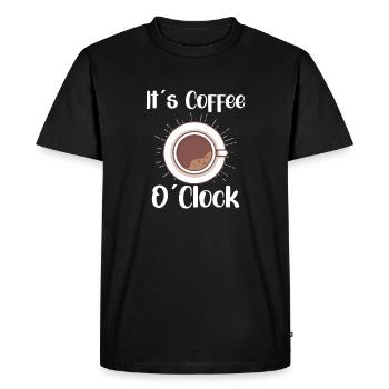 Amateur de café Molécule de caféine Java Latte Espresso - T-shirt Premium bio Homme - noir - Devant - Nico (187cm)