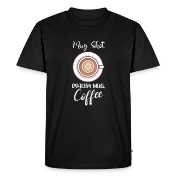 Amateur de café Molécule de caféine Java Latte Espresso - T-shirt Premium bio Homme - noir - Devant - Nico (187cm)