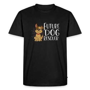 SAUVETAGE DE CHIEN DROITS DES ANIMAUX SAUVETAGE ADOPTION DE CHIENS DE SAUVETAGE - T-shirt Premium bio Homme - noir - Devant - Nico (187cm)