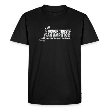 Fauteuil roulant handicapé Cyborg Jambe Bras Amputé - T-shirt Premium bio Homme - noir - Devant - Nico (187cm)