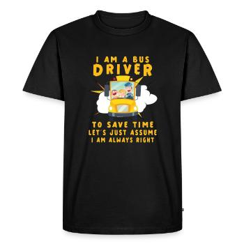 Drôle d’anniversaire d’appréciation du chauffeur d’autobus scolaire - T-shirt Premium bio Homme - noir - Devant - Nico (187cm)