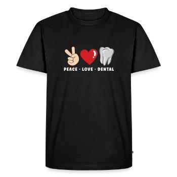 Idée cadeau d’hygiéniste dentaire dentiste: Amour interdit - T-shirt Premium bio Homme - noir - Devant - Nico (187cm)