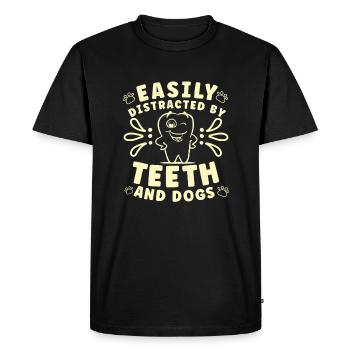 Idée cadeau d’hygiéniste dentaire dentiste: Amour interdit - T-shirt Premium bio Homme - noir - Devant - Nico (187cm)