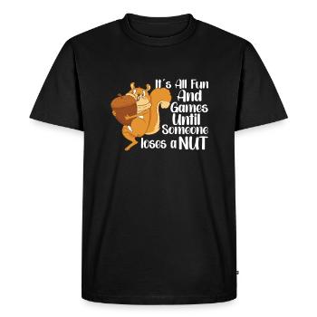 Funny Squirrel Fan Squirrel Lover Chipmunk Addict - Men's Premium Organic T-Shirt - black - Front - Nico (187cm)