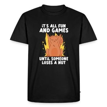 Funny Squirrel Fan Squirrel Lover Chipmunk Addict - Men's Premium Organic T-Shirt - black - Front - Nico (187cm)