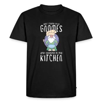 Cuisine Cuisinier Chef Gnomes Gnome Lover Drôle Gnome Gnome - T-shirt Premium bio Homme - noir - Devant - Nico (187cm)