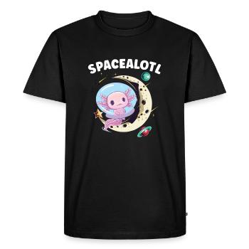 Axolotl Astronaute Astronomie Système Solaire Poison - T-shirt Premium bio Homme - noir - Devant - Nico (187cm)