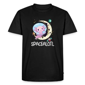 Axolotl Astronaute Astronomie Système Solaire Poison - T-shirt Premium bio Homme - noir - Devant - Nico (187cm)