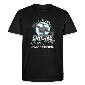 Pilote de drone grand-père idée cadeau vieil homme avec - T-shirt Premium bio Homme - noir - Devant - Nico (187cm)