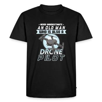 Drone Pilote Grand-père Idée cadeau Vieil homme avec - T-shirt Premium bio Homme - noir - Devant - Nico (187cm)