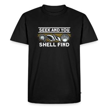 seashells shell collector shell collecting Gift - Men's Premium Organic T-Shirt - black - Front - Nico (187cm)