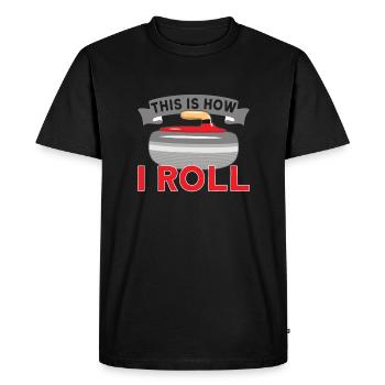 Curling Sports de glace Curlin - T-shirt Premium bio Homme - noir - Devant - Nico (187cm)