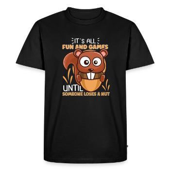 Funny Squirrel Fan Squirrel Lover Chipmunk Addict - Men's Premium Organic T-Shirt - black - Front - Nico (187cm)