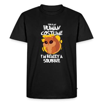 Funny Squirrel Fan Squirrel Lover Chipmunk Addict - Men's Premium Organic T-Shirt - black - Front - Nico (187cm)