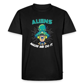 Alien Extraterrestrial Area 51 Ufo Space Geek - T-shirt Premium bio Homme - noir - Devant - Nico (187cm)