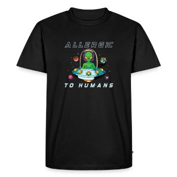Alien Extraterrestrial Area 51 Ufo Space Geek - T-shirt Premium bio Homme - noir - Devant - Nico (187cm)