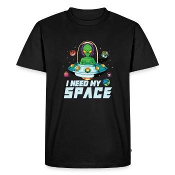Alien Extraterrestrial Area 51 Ufo Space Geek - T-shirt Premium bio Homme - noir - Devant - Nico (187cm)