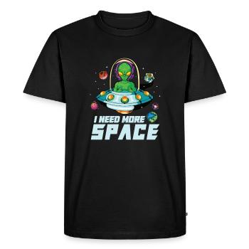 Alien Extraterrestrial Area 51 Ufo Space Geek - T-shirt Premium bio Homme - noir - Devant - Nico (187cm)