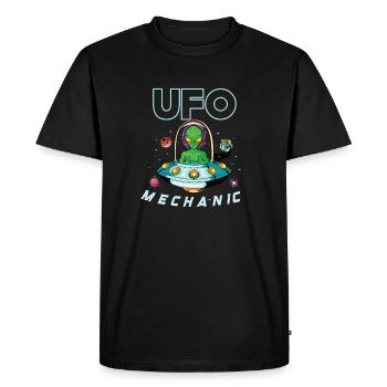 Alien Extraterrestrial Area 51 Ufo Space Geek - T-shirt Premium bio Homme - noir - Devant - Nico (187cm)