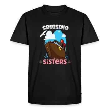 Bateau de navigation Capitaine Navire de croisière - T-shirt Premium bio Homme - noir - Devant - Nico (187cm)