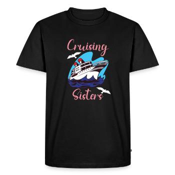 Bateau de navigation Capitaine Navire de croisière - T-shirt Premium bio Homme - noir - Devant - Nico (187cm)