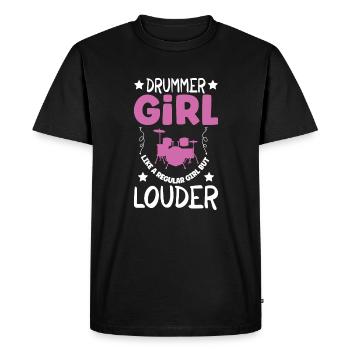 Drummer Drums Music Drum Set Drumming - Men's Premium Organic T-Shirt - black - Front - Nico (187cm)