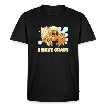 Ermite Crabe Crabe Crabe Chuchoteur Crabe Chasse au Crabe - T-shirt Premium bio Homme - noir - Devant - Nico (187cm)