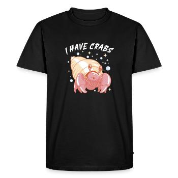 Ermite Crabe Crabe Crabe Chuchoteur Crabe Chasse au Crabe - T-shirt Premium bio Homme - noir - Devant - Nico (187cm)