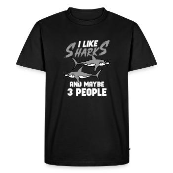 Shark Ocean Predator Sea Creature - Men's Premium Organic T-Shirt - black - Front - Nico (187cm)
