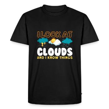 Drôle de météorologie Météorologue Météo Lover - T-shirt Premium bio Homme - noir - Devant - Nico (187cm)