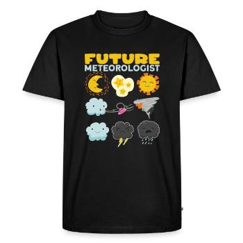 Drôle de météorologie Météorologue Météo Lover - T-shirt Premium bio Homme - noir - Devant - Nico (187cm)