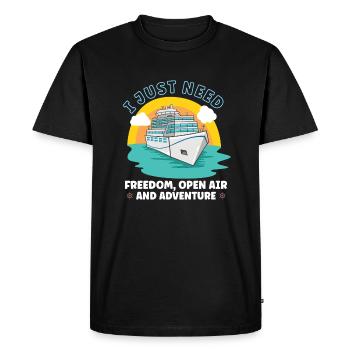 Boating Boat Captain Cruise Ship - Men's Premium Organic T-Shirt - black - Front - Nico (187cm)