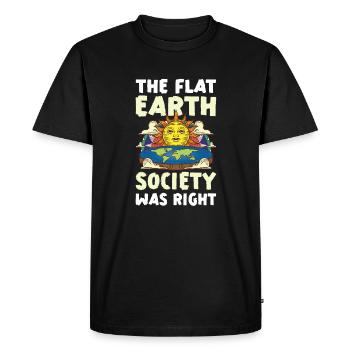 Flat Earth Theory Flat Earth Army Earth - Men's Premium Organic T-Shirt - black - Front - Nico (187cm)