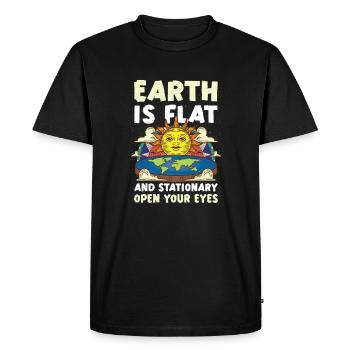 Flat Earth Theory Flat Earth Army Earth - Men's Premium Organic T-Shirt - black - Front - Nico (187cm)