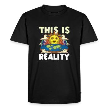 Flat Earth Theory Flat Earth Army Earth - Men's Premium Organic T-Shirt - black - Front - Nico (187cm)