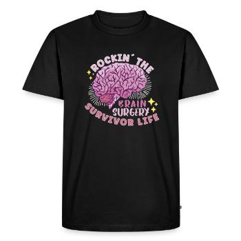 Blague sur la chirurgie cérébrale Cadeau de sensibilisation à la chirurgie cérébrale - T-shirt Premium bio Homme - noir - Devant - Nico (187cm)