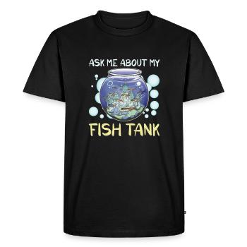 Gardien d’aquarium aquatique Poissonnier Eau salée - T-shirt Premium bio Homme - noir - Devant - Nico (187cm)